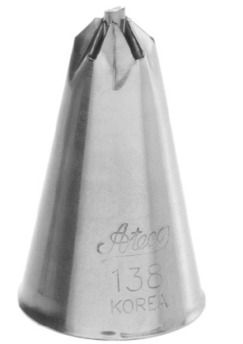 Ateco 138 Stainless Steel Piping Tip, Drop Flower, Small Base Size, 0.29" Opening