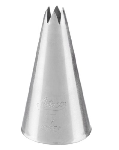 Ateco 17 Stainless Steel Piping Tip, Opened Star, Small Base Size, 0.2" Opening
