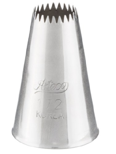 Ateco 172 Stainless Steel Piping Tip, Drop Flower, Medium Base Size, 0.4" Opening