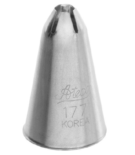 Ateco 177 Stainless Steel Piping Tip, Drop Flower, Small Base Size, 0.32" Opening