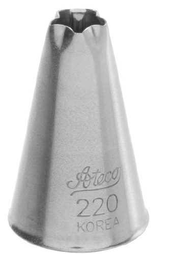 Ateco 220 Stainless Steel Piping Tip, Drop Flower, Small Base Size, 0.25" Opening