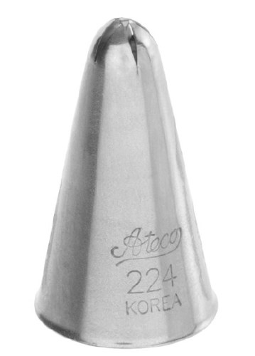 Ateco 224 Stainless Steel Piping Tip, Drop Flower, Small Base Size, 0.23" Opening