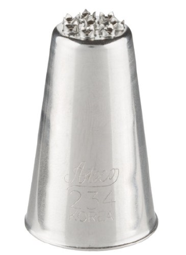 Ateco 234 Stainless Steel Piping Tip, Grass, Small Base Size, 0.42" Opening
