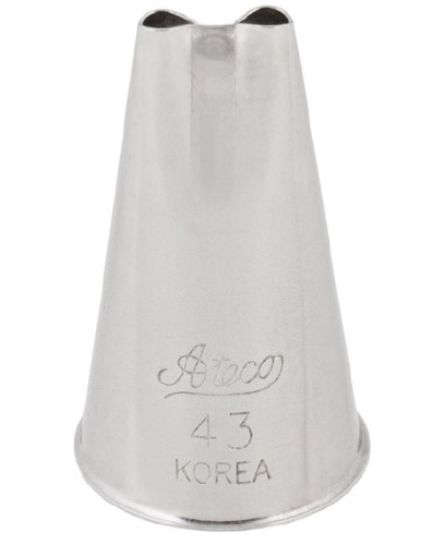 Ateco 43 Stainless Steel Piping Tip, 2-Hole, Small Base Size, 0.26" Opening