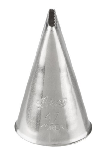 Ateco 47 Stainless Steel Piping Tip, Basketweave, Small Base Size, 0.3" Opening
