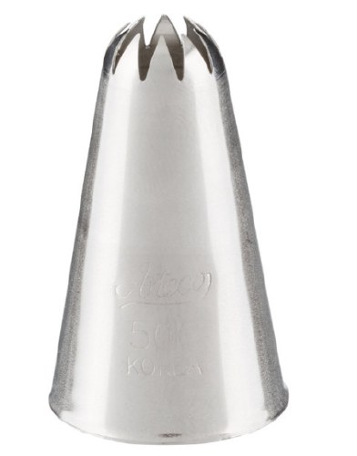 Ateco 506 Stainless Steel Piping Tip, Closed Star, Medium Base Size, 0.38" Opening
