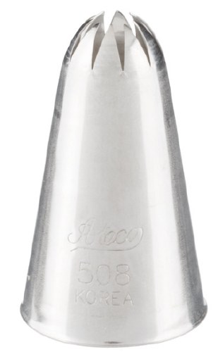 Ateco 508 Stainless Steel Piping Tip, Closed Star, Medium Base Size, 0.47" Opening