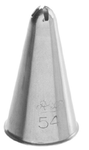 Ateco 54 Stainless Steel Piping Tip, Cross-Top, Small Base Size, 0.207" Opening