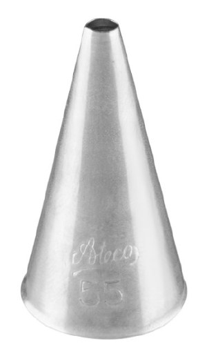 Ateco 55 Stainless Steel Piping Tip, Plain, Small Base Size, 0.1" Opening