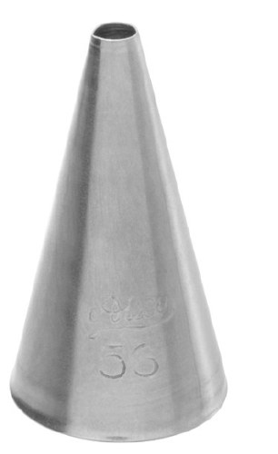 Ateco 56 Stainless Steel Piping Tip, Plain, Small Base Size, 0.11" Opening