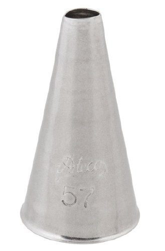 Ateco 57 Stainless Steel Piping Tip, Plain, Small Base Size, 0.17" Opening
