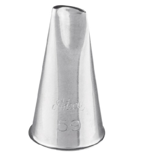 Ateco 59 Stainless Steel Piping Tip, Curved Petal, Small Base Size, 0.18" Opening