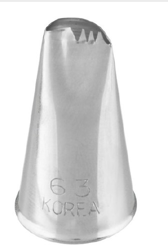 Ateco 63 Stainless Steel Piping Tip, Curved Petal, Small Base Size, 0.338" Opening