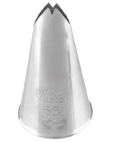 Ateco 68 Stainless Steel Piping Tip, Leaf, Small Base Size, 0.31" Opening