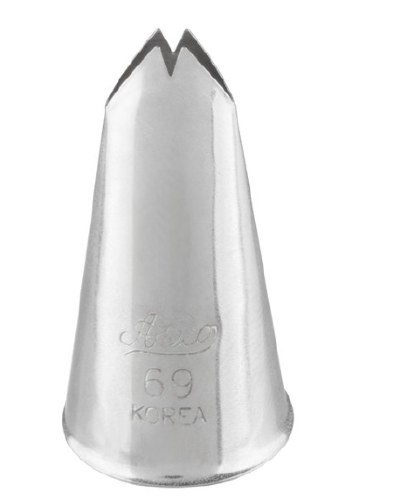 Ateco 69 Stainless Steel Piping Tip, Leaf, Small Base Size, 0.31" Opening