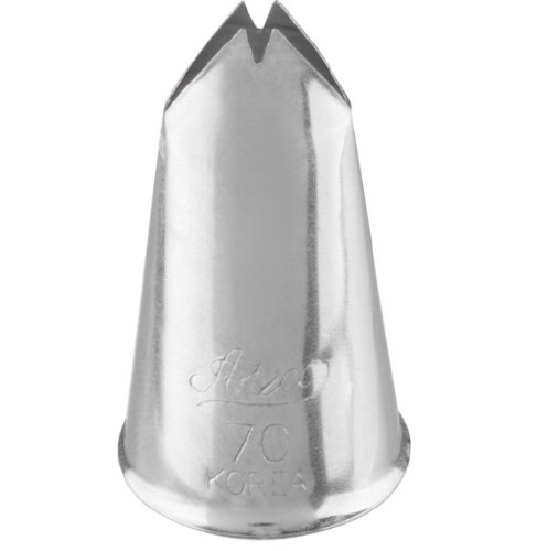 Ateco 70 Stainless Steel Piping Tip, Leaf, Small Base Size, 0.55" Opening