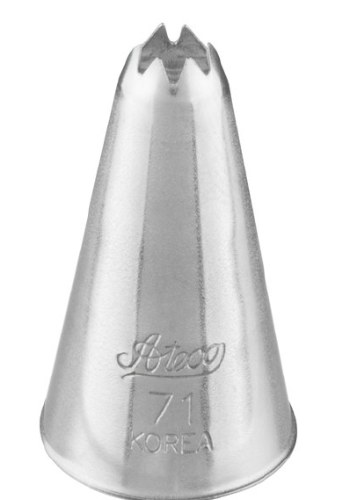Ateco 71 Stainless Steel Piping Tip, Leaf, Small Base Size, 0.24" Opening