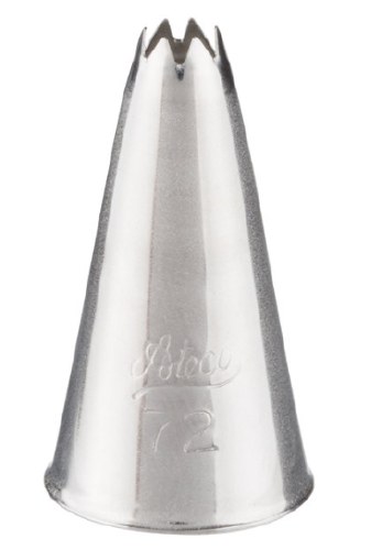 Ateco 72 Stainless Steel Piping Tip, Leaf, Small Base Size, 0.22" Opening