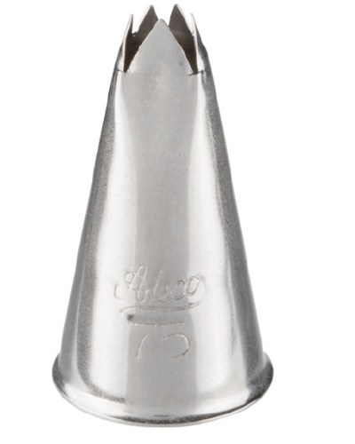 Ateco 75 Stainless Steel Piping Tip, Leaf, Small Base Size, 0.2" Opening