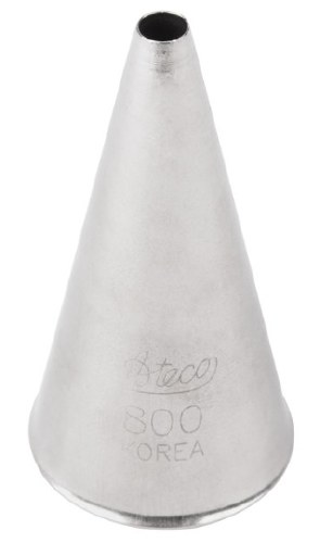 Ateco 800 Stainless Steel Piping Tip, Plain, Medium Base Size, 0.16" Opening
