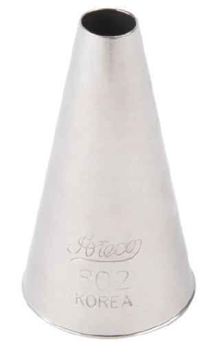Ateco 802 Stainless Steel Piping Tip, Plain, Medium Base Size, 0.25" Opening