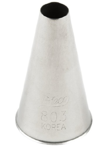Ateco 803 Stainless Steel Piping Tip, Plain, Medium Base Size, 0.31" Opening