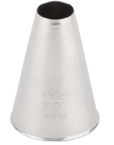 Ateco 807 Stainless Steel Piping Tip, Plain, Large Base Size, 0.56" Opening
