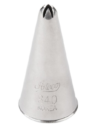 Ateco 840 Stainless Steel Piping Tip, Closed Star, Medium Base Size, 0.26" Opening