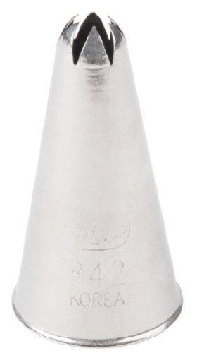 Ateco 842 Stainless Steel Piping Tip, Closed Star, Medium Base Size, 0.35" Opening