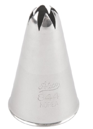 Ateco 844 Stainless Steel Piping Tip, Closed Star, Medium-Large Base Size, 0.48" Opening