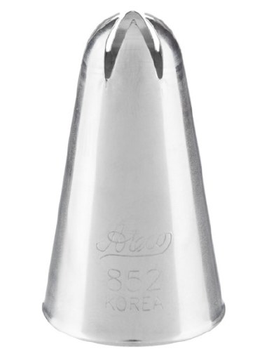 Ateco 852 Stainless Steel Piping Tip, Closed Star, Medium Base Size, 0.46" Opening