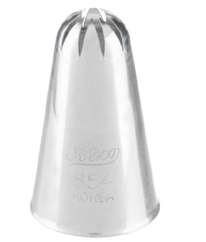 Ateco 854 Stainless Steel Piping Tip, Closed Star, Medium Base Size, 0.43" Opening