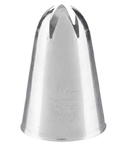 Ateco 855 Stainless Steel Piping Tip, Closed Star, Medium-Large Base Size, 0.65" Opening