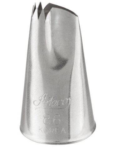 Ateco 86 Stainless Steel Piping Tip, Ruffle, Small Base Size, 0.35" Opening