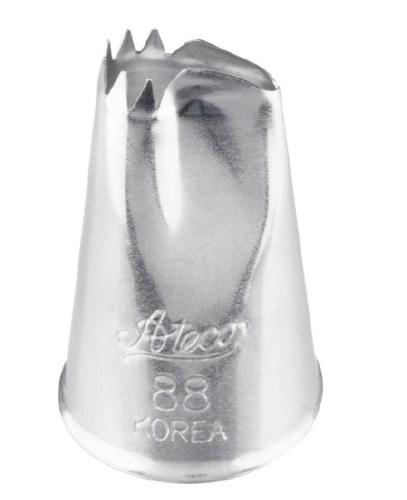 Ateco 88 Stainless Steel Piping Tip, Ruffle, Small Base Size, 0.4" Opening