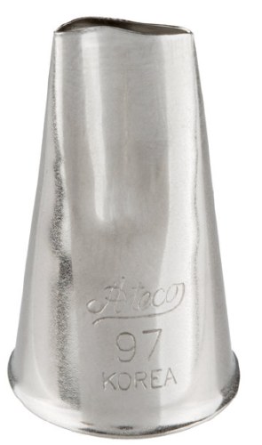 Ateco 97 Stainless Steel Piping Tip, Wavy Petal, Small Base Size, 0.38" Opening
