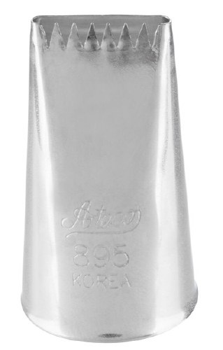 Ateco 895 Stainless Steel Piping Tip, Basketweave, Medium Base Size, 0.7" Opening