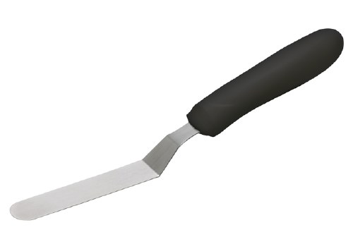 Winco TKPO-4 Stainless Steel Offset Spatula, Black Handle, 3.5" X 0.75"
