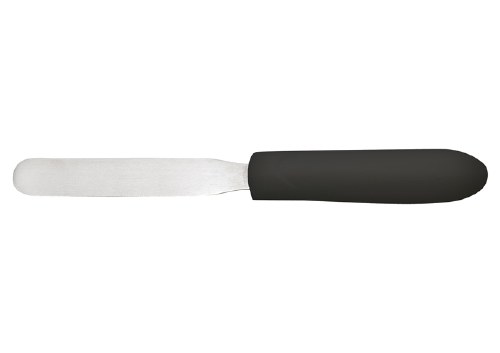 Winco TKPS-4 Stainless Steel Bakery Spatula, Black Handle, 4.25"