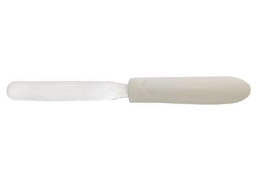 Winco TWPS-4 Stainless Steel Bakery Spatula, White Handle, 4" X 0.75"