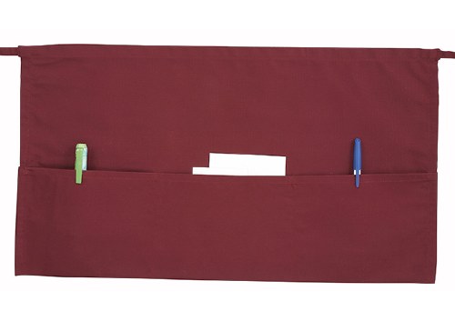 Winco WA-1221R Waist Apron with Pockets, Burgundy