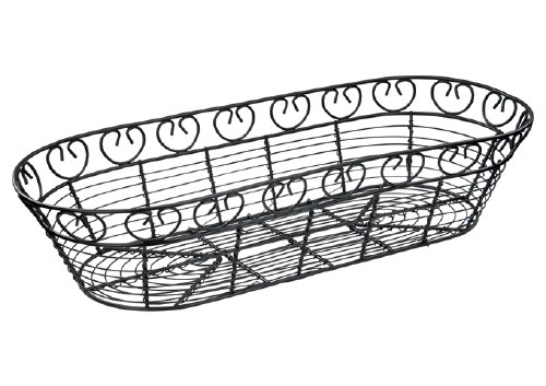 Winco WBKG-15 Wire Basket, Oblong, Black, 15" X 6.5"