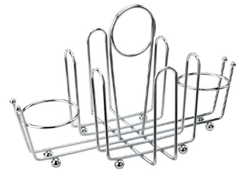 Winco WH-1 Chrome Plated Cruet Rack for Salt/Pepper Shaker and Sugar Packets