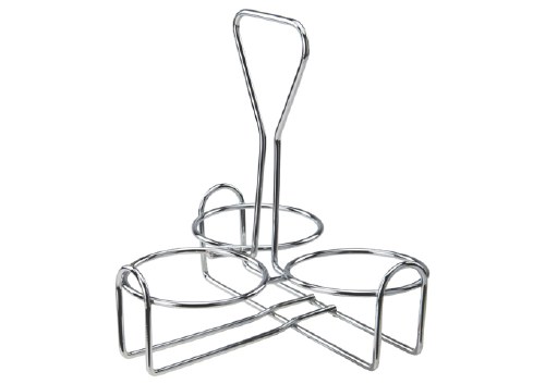 Winco WH-4 Chrome Plated Condiment Jar Rack, Holds 3 Jars
