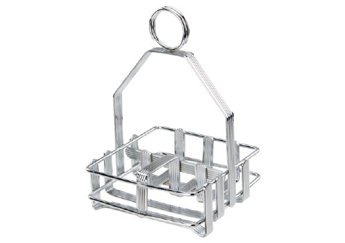 Winco WH-7 Chrome Plated Cruet Rack for Salt/Pepper Shaker and Sugar Packets