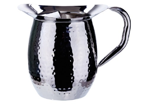 Winco WPB-2CH Stainless Steel Bell Pitcher with Ice Guard, Hammered, 2 Qt