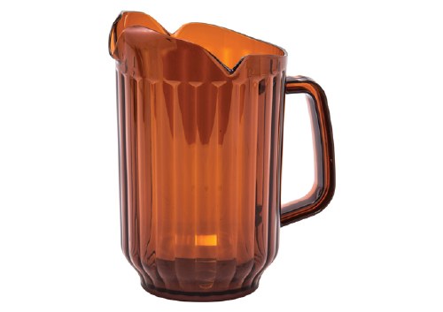 Winco WPCT-60A Polycarbonate Water Pitcher, 3 Spout, Amber, 60 Oz