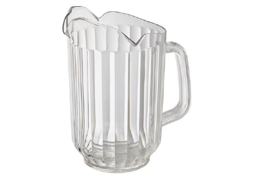 Winco WPCT-60C Polycarbonate Water Pitcher, 3 Spout, Clear, 60 Oz