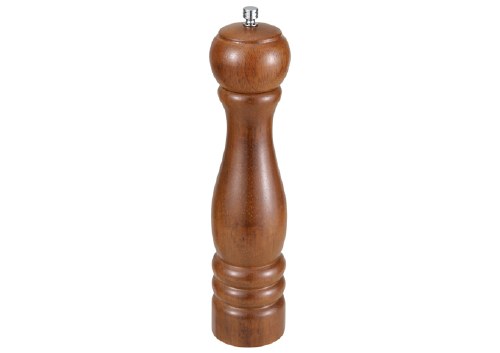Winco WPM-10 Rubberwood Peppermill, Oak Finish, 10"