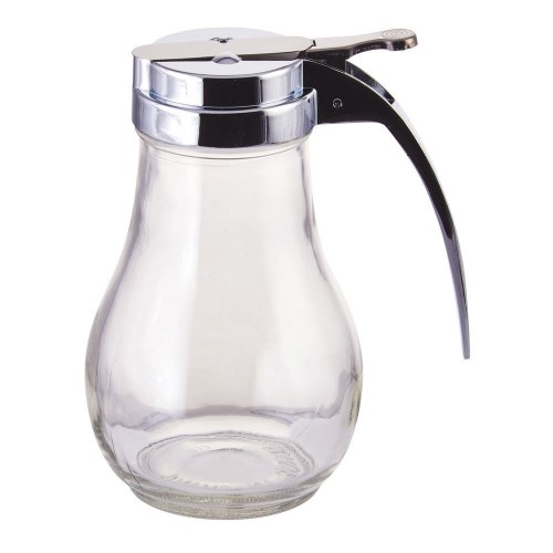 Winco G-116 Glass Syrup Dispenser with Chrome Plated Top, 14 Oz